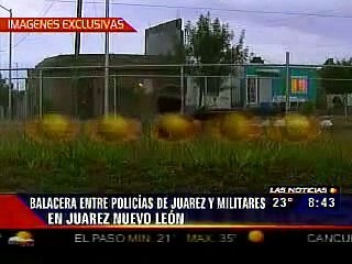 BALACERA ENTRE POLICÍAS Y MILITARES EN JUÁREZ, NUEVO LEÓN, MÉXICO
