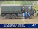 Militares fueron retenidos en Tungurahua