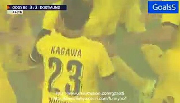 Shinji Kagawa Goal Odd Grenland 3 - 2 Borussia Dortmund Europa League 20-8-2015