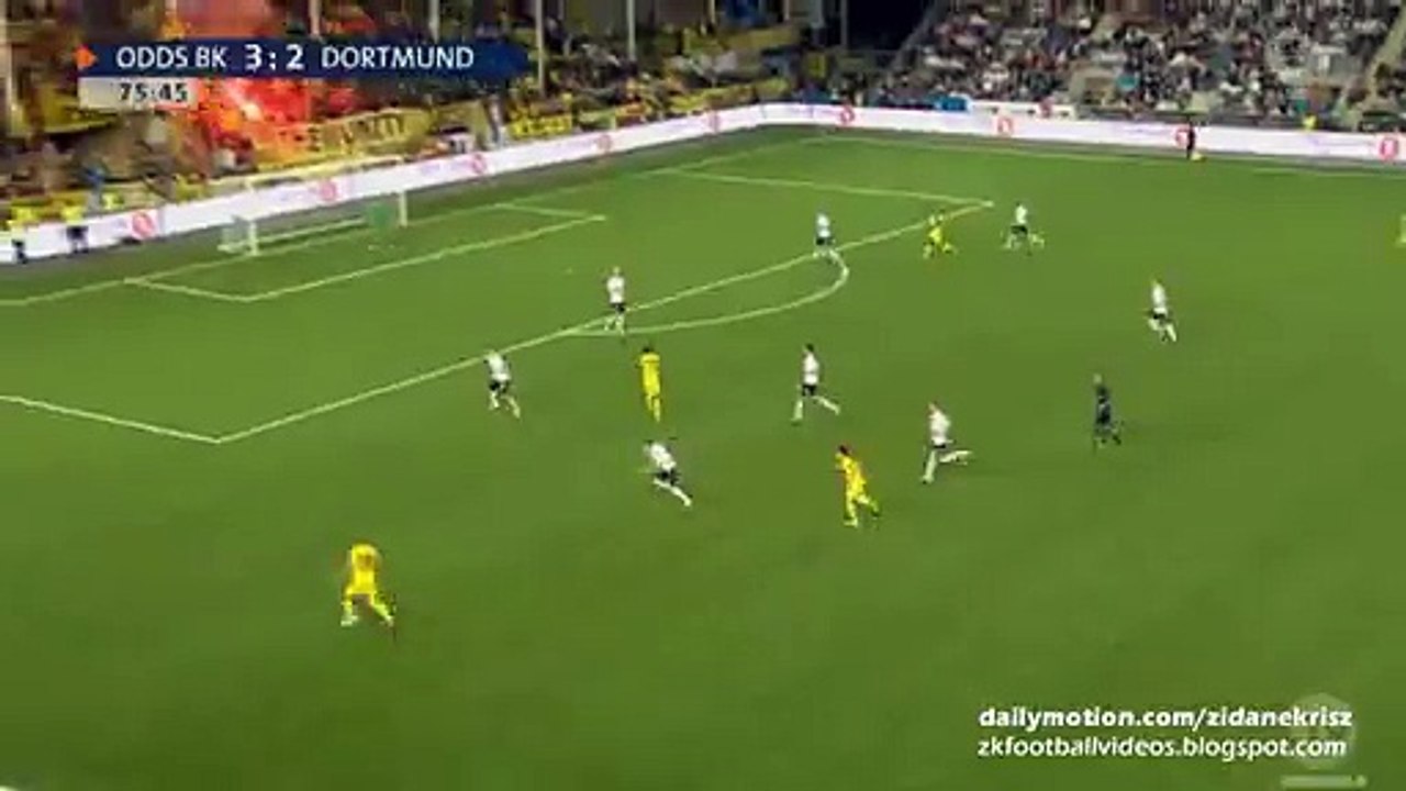 3-3 Pierre-Emerick Aubameyang Second Goal | Odds BK v. Borussia Dortmund - Europa League 20.08.2015 HD