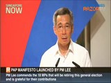 PAP's manifesto launched by PM Lee Hsien Loong