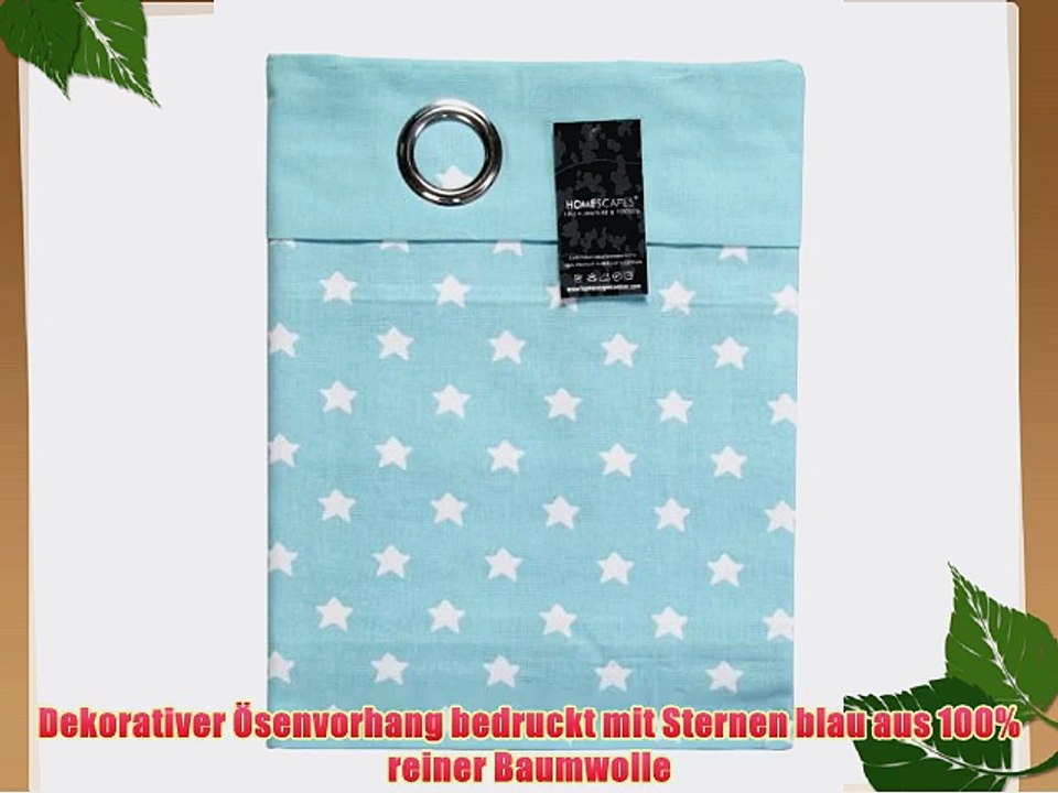 Homescapes dekorativer Vorhang ?senvorhang Dekoschal Stars im 2er Set blau 117 x 137 cm (Breite