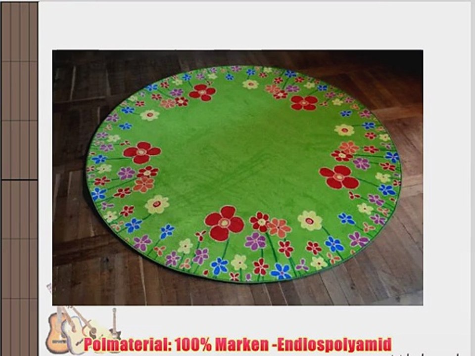 Kinderteppich Blumenwiese 130 cm rund