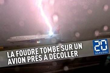 La foudre tombe sur un avion près à décoller