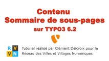 Tutoriel TYPO3 6.2 - Contenu Sommaire de sous-pages