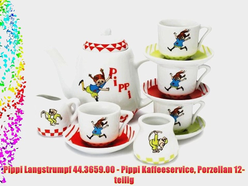 Pippi Langstrumpf 44.3659.00 - Pippi Kaffeeservice Porzellan 12-teilig
