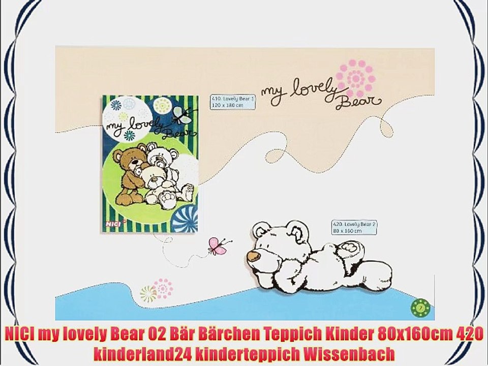 NICI my lovely Bear 02 B?r B?rchen Teppich Kinder 80x160cm 420 kinderland24 kinderteppich Wissenbach