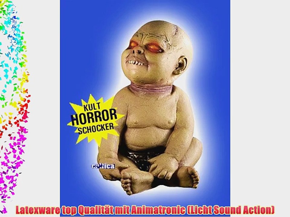 Crazy Hellboy satanisches Zombie Baby Ausgeburt der H?lle ca. 40 cm gro? mit Leuchtaugen Sound