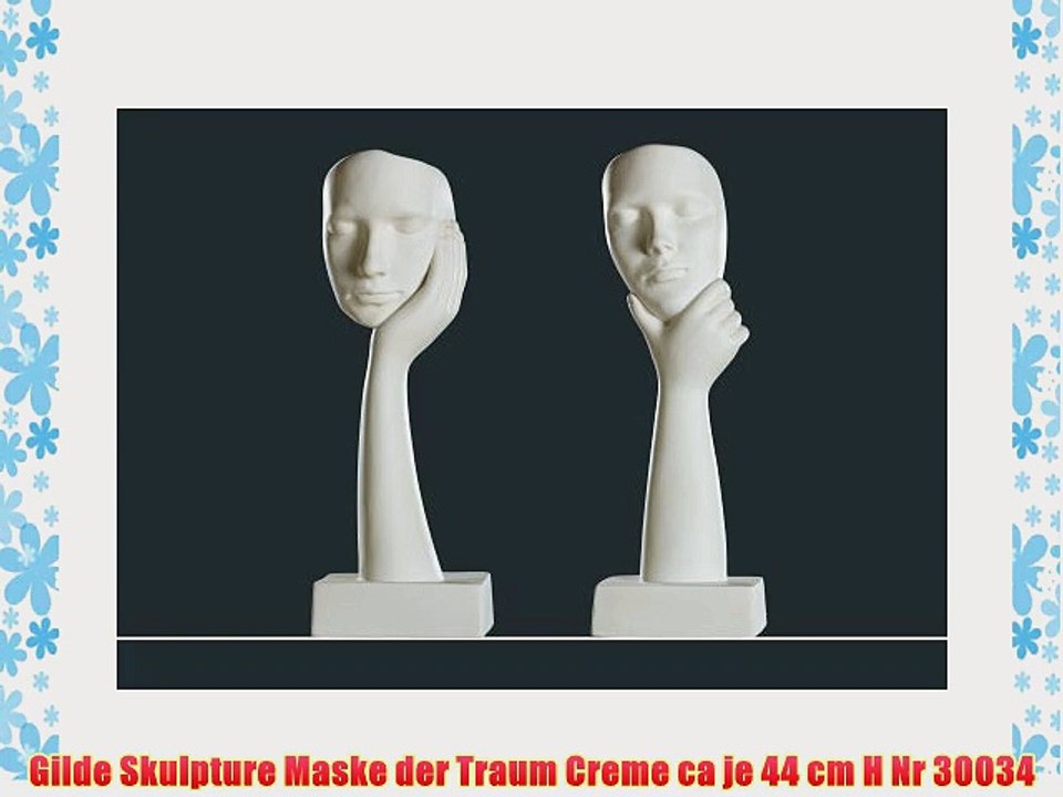 Gilde Skulpture Maske der Traum Creme ca je 44 cm H Nr 30034