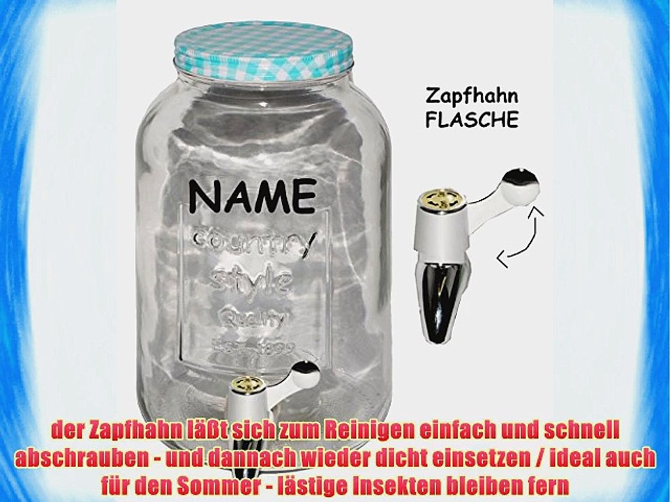 gro?e Zapfhahnflasche / Glas mit Zapfhahn