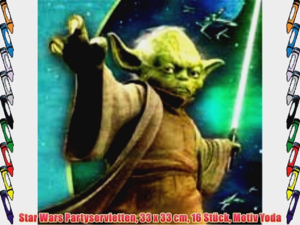 Star Wars Partyservietten 33 x 33 cm 16 St?ck Motiv Yoda