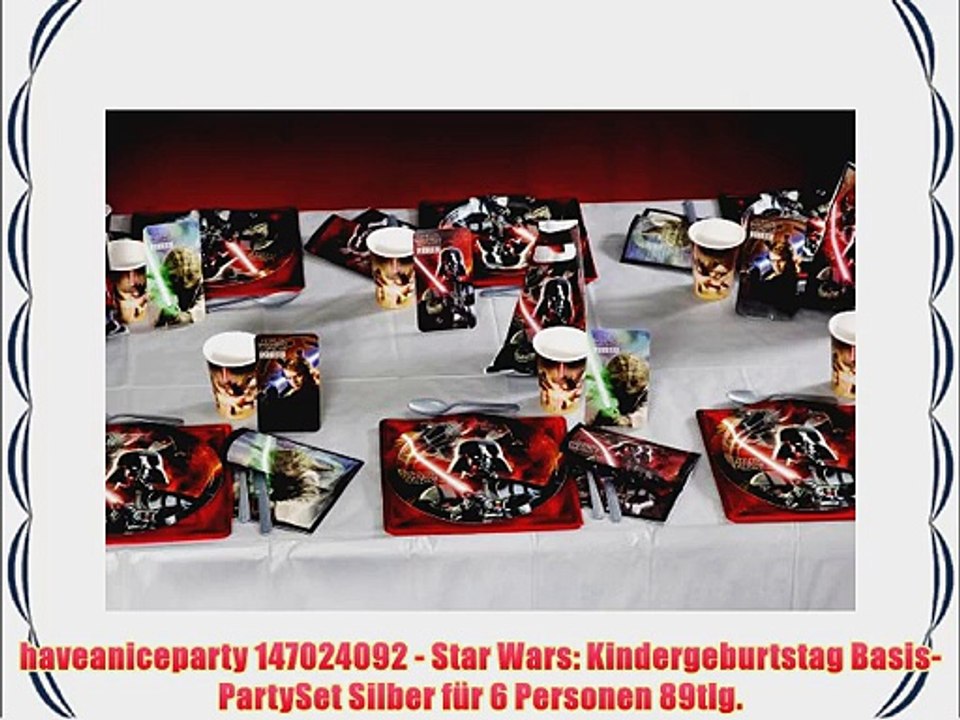 haveaniceparty 147024092 - Star Wars: Kindergeburtstag Basis-PartySet Silber f?r 6 Personen