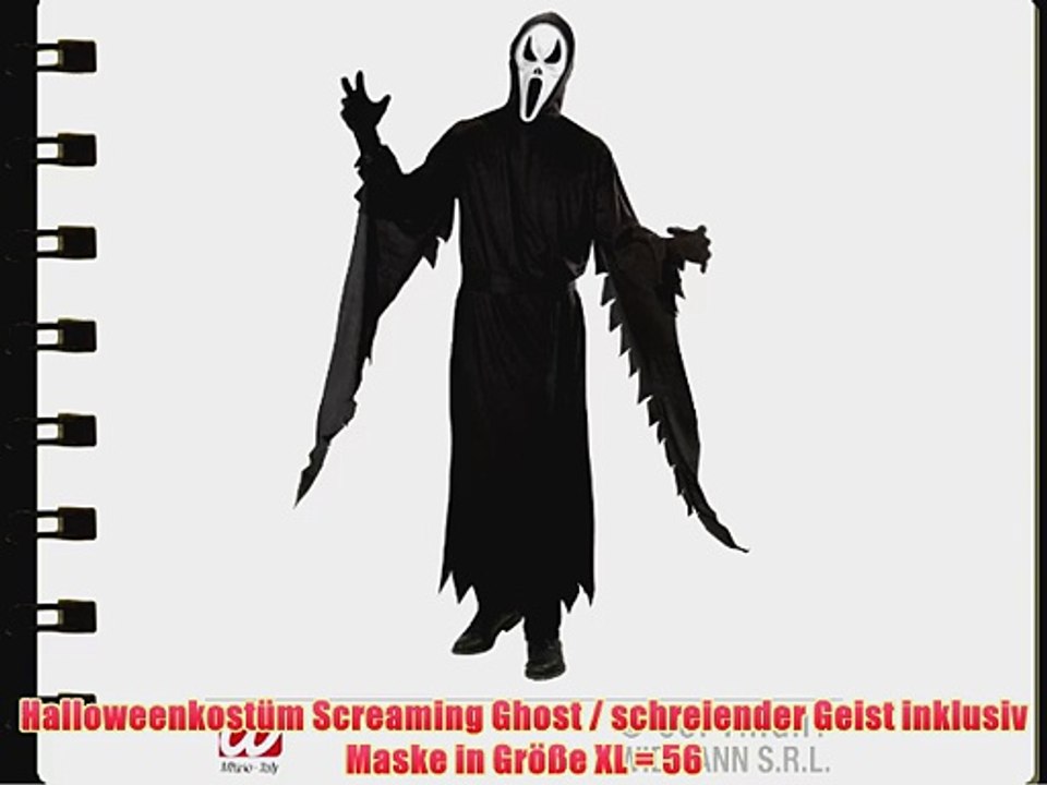 Halloweenkost?m Screaming Ghost / schreiender Geist inklusiv Maske in Gr??e XL = 56