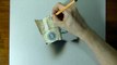 Drawing Time Lapse: How to draw an old One Pound note - Trick Art