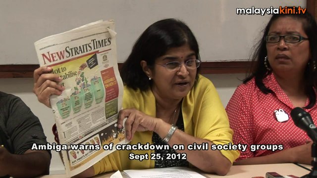 Ambiga warns of crackdown on civil society groups