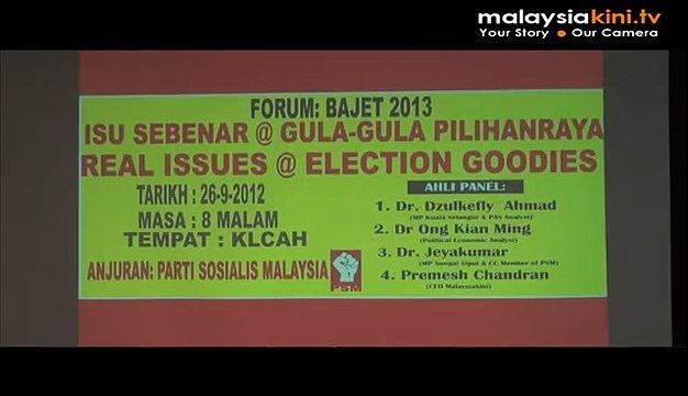PSM Forum: Bajet 2013 - Dr Jeyakumar Devaraj