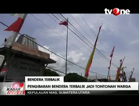 Bendera Merah Putih Berkibar Terbalik di Kantor Dinas Pendidikan Nias