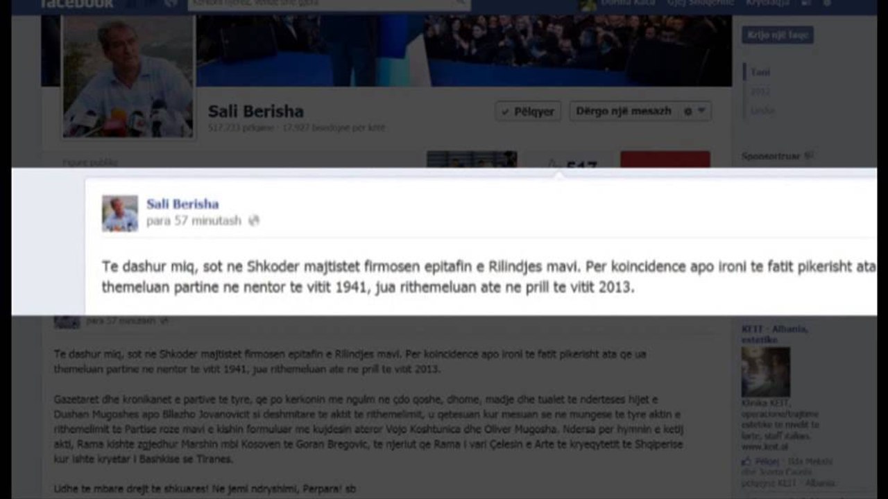Berisha ironizon marrëveshjen PS-LSI:  Nënshkruan "epitafin Rilindjes"