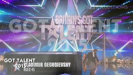 Britain's Got Talent 2015 S09E05 Vladimir Georgievsky Slapstick Silent Film Throwback Trampoline Act
