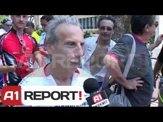 Surpriza në Durrës, Giovanni, komiku i njohur italian mes çiklistëve