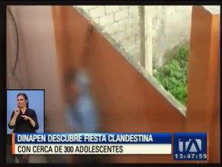 Machala: fiesta clandestina acogía cerca de 300 adolescentes