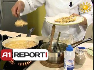 A1REPORT.RREZE DIELLI,  ZONJEN TEFTA. RIZOTO ME RADHIQE TE KUQE.  08 10 2013