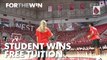 Student wins free tuition with half-court shot