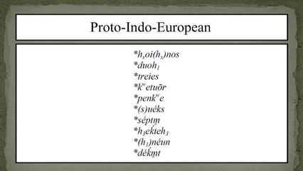 Counting from 1 - 10 in some ancient Indo-European languages