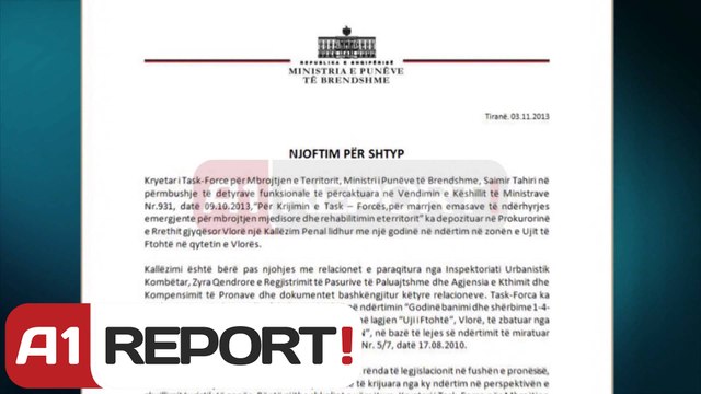 A1 Report - Pallati i Bashës, Tahiri dorëzon padi në Prokurorinë e Vlorës