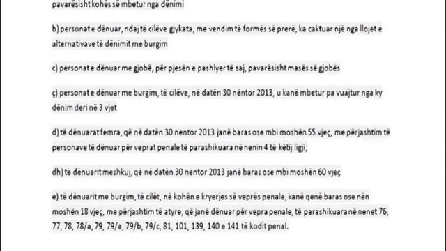 Shpallen kriteret për amnistinë. Rreth 1 mijë përfitues, pritet të tkurret mbipopullimi i burgjeve