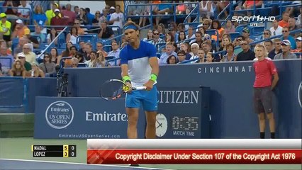 Rafael Nadal vs Feliciano López R3 cincinnati 2015