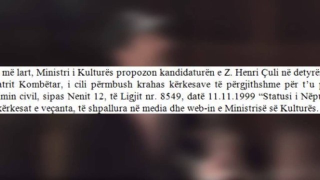 Zgjidhet drejtori i Teatrit Kombëtar. Hervin Çuli shpallet fitues në mesin e kandidatëve