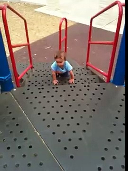 My poor baby falls on his face!