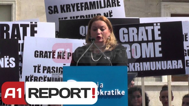 A1 Report - Lidhja Demokratike e Gruas proteste para kryeministrise diten e 8 Marsit