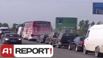 A1 Report - Aksident ne Kruje, makina e kreut te policise Lezhe perplas motorin