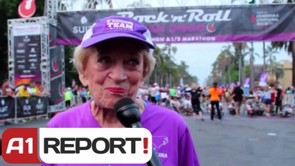 A1 Report - 91-vjeçarja fiton maratonen fondet per te semuret me Leucemi