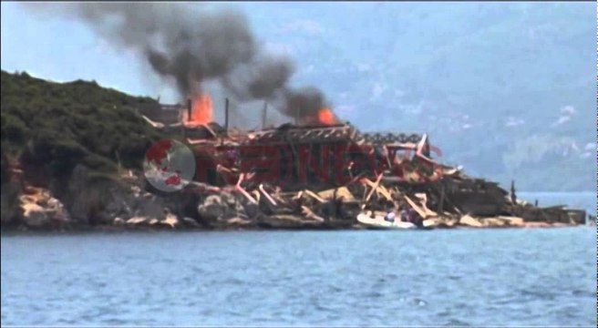 Hidhet në erë hoteli pa leje në plazhin e Ksamilit, merr flakë edhe pylli