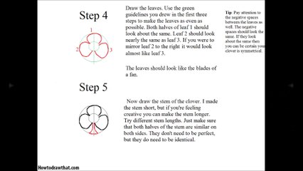 How to Draw a Three-leaf Clover Easy Step Drawing Tutorial