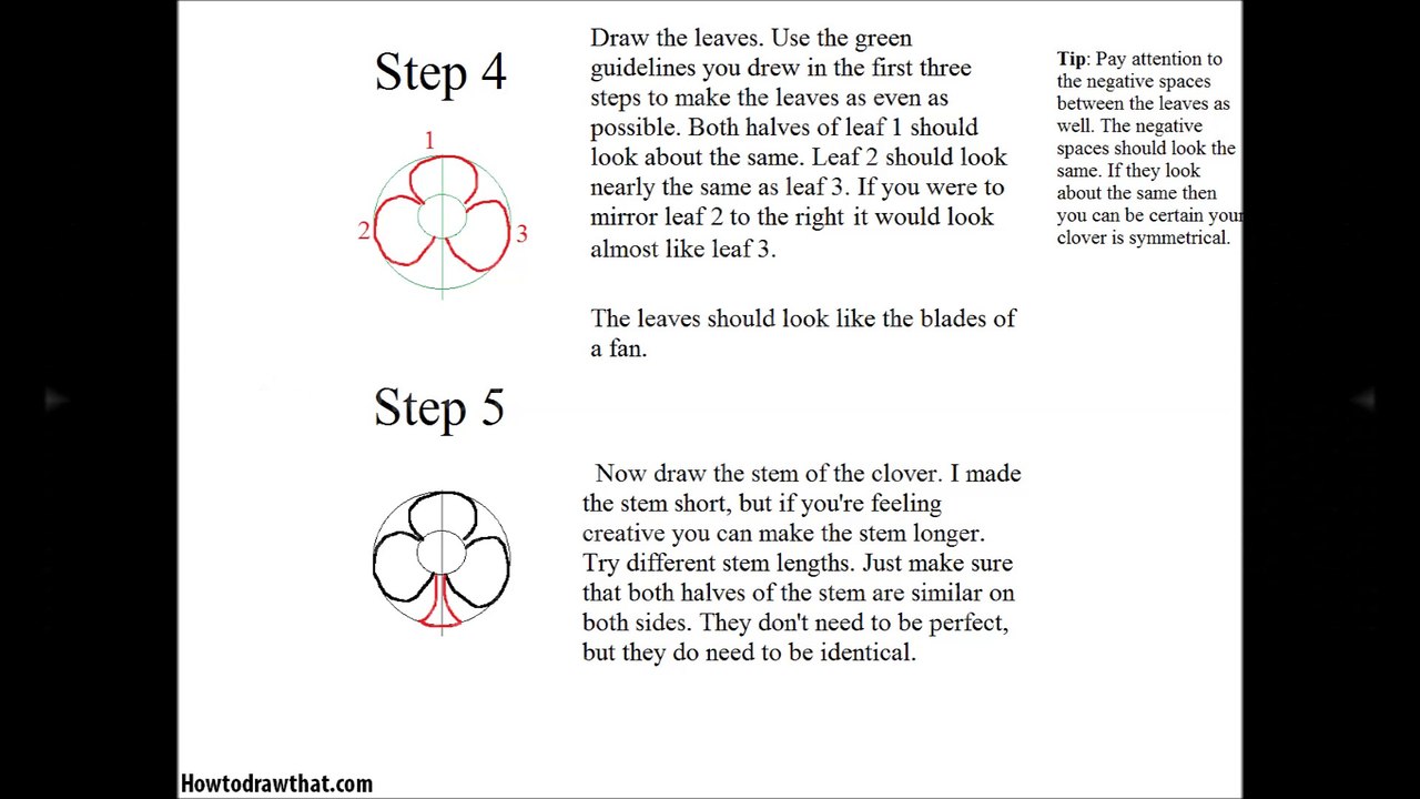 How to Draw a Three-leaf Clover Easy Step Drawing Tutorial
