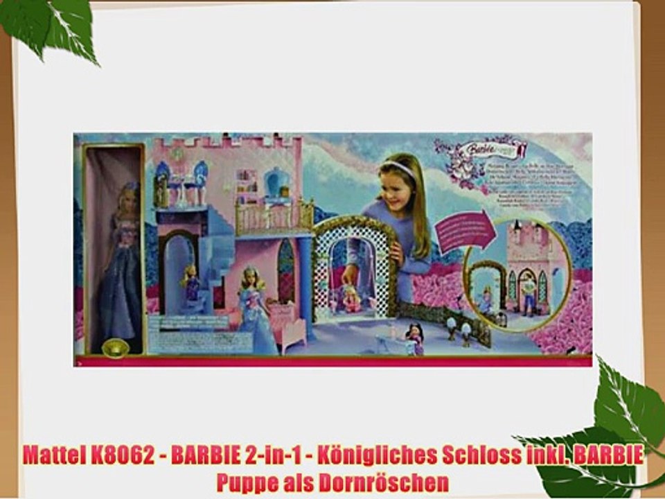 Mattel K8062 - BARBIE 2-in-1 - K?nigliches Schloss inkl. BARBIE Puppe als Dornr?schen