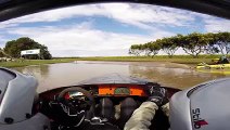 Impressive Jet Boat accident during live aired race on TV! POV camera