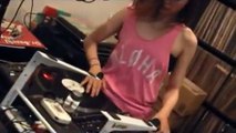 16yo Girl is already an awesome DJ with crazy scratch tricks!