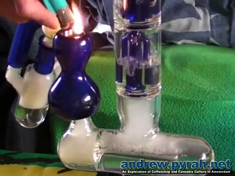 Percolator Bong and Bong Hits in Slow Motion