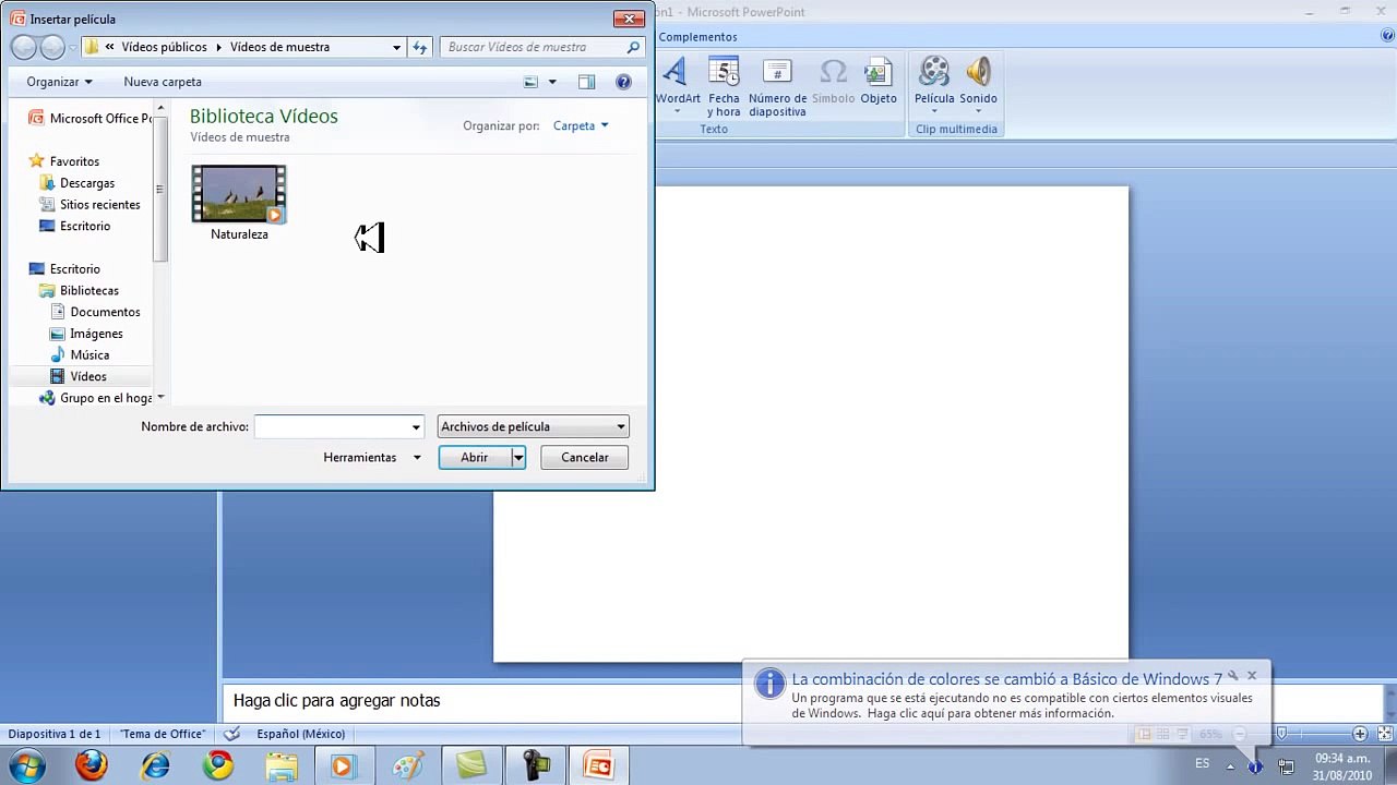 como poner un video en power point