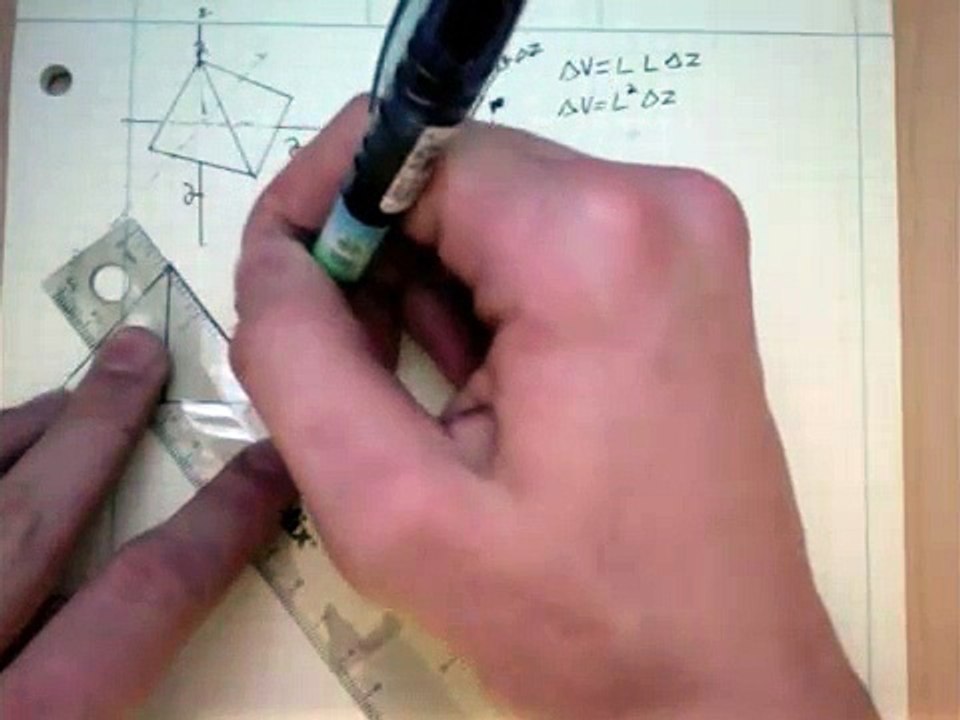 Finding the volume of a square based pyramid using calculus