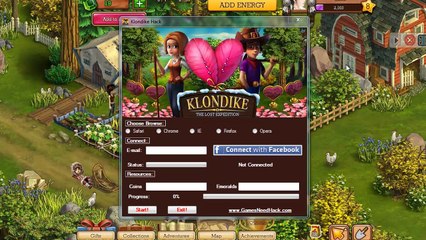 Klondike on facebook - emeralds and coins