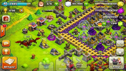 Clash of clans - 11 level 4 Dragon raid GAMEPLAY