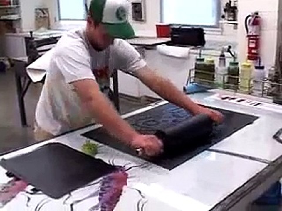Printing a Large Linocut