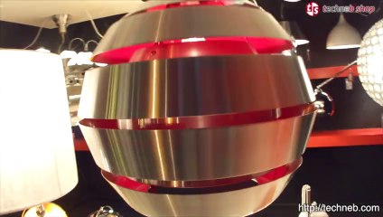 Lampe suspendue design TROGON en métal (rouge et argent)