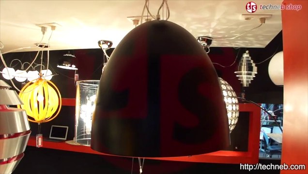 Lampe à suspension design BARBION en métal (noir)